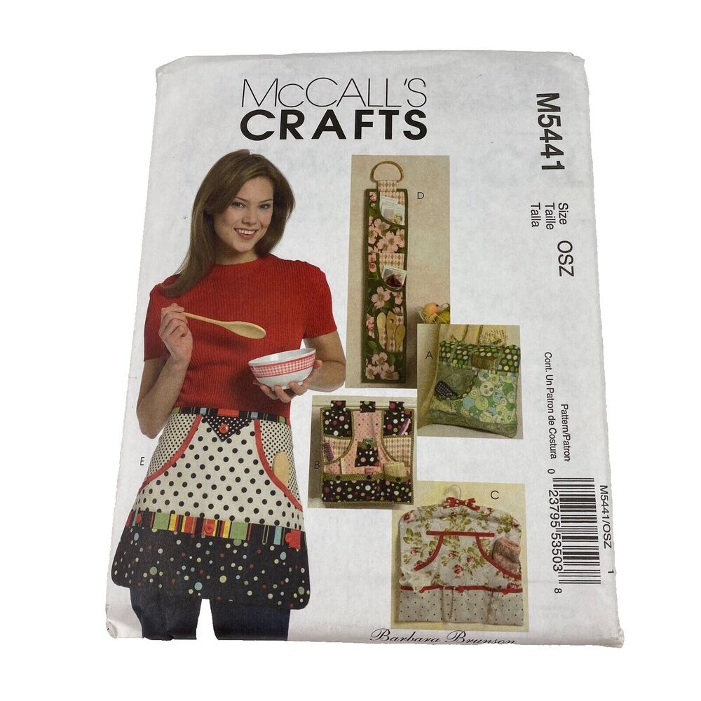 McCall's Crafts M5441 Apron Kitchen Essentials Sewing Pattern Organizer UNCUT FF
